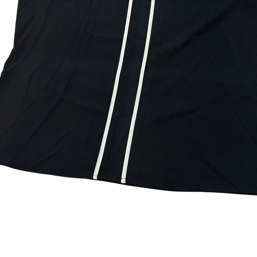 CALVIN KLEIN Suit Women Navy White V Neck Sleeveless Top Blouse Size M Busines - Picture 3 of 8